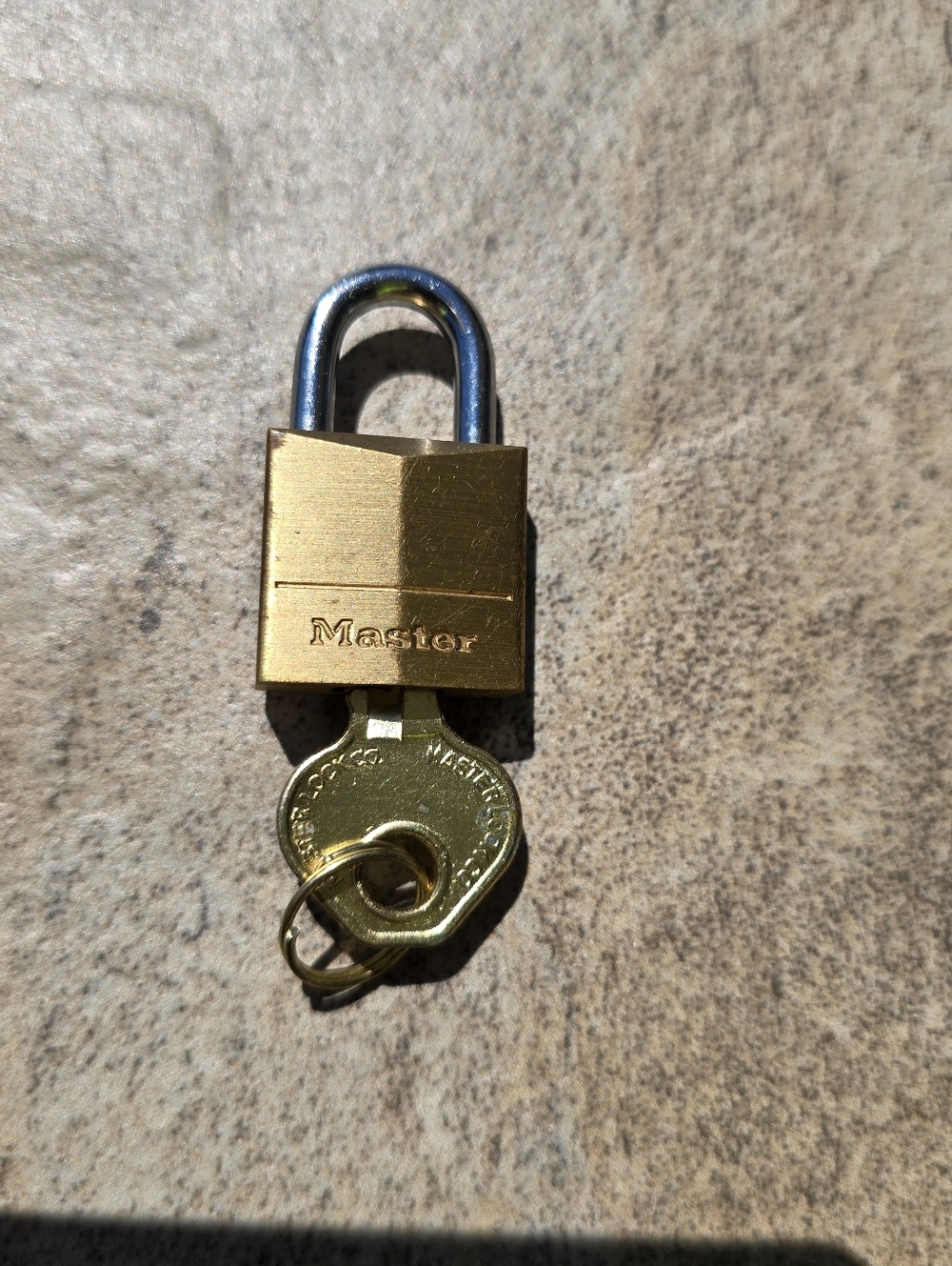 Vintage Miniature Mini Brass? Master Lock Padlock with Key